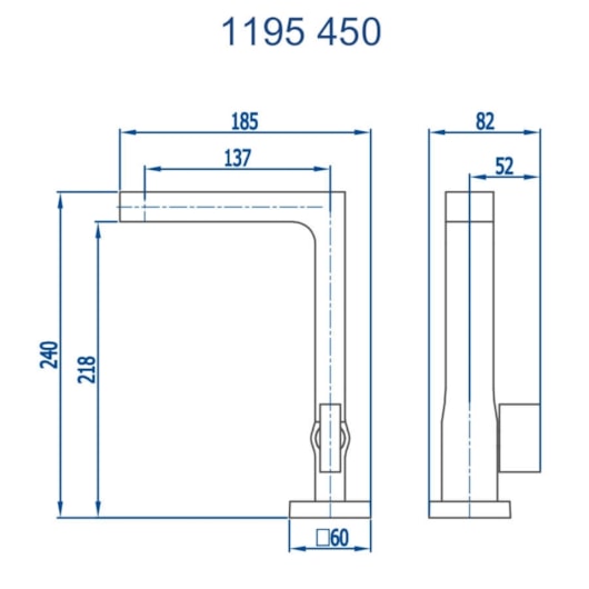 Torneira Para Lavatório De Mesa Bica Alta Horus 450 Preto Fosco Fani - Imagem principal - 485ce0d3-3798-46b1-9a0b-54844beae7d8