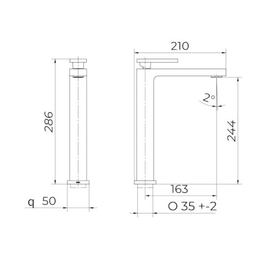 Torneira Para Lavatório De Mesa Bica Alta New Edge Cobre Escovado Docol - Imagem principal - 02b29fd3-539c-464e-a327-86273f74c77a