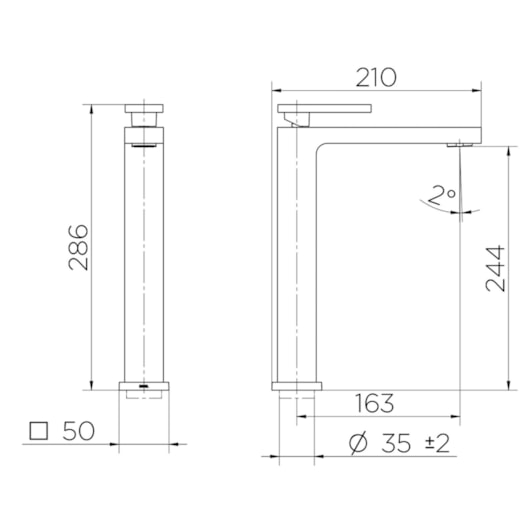 Torneira Para Lavatório De Mesa Bica Alta New Edge  Cromada Docol - Imagem principal - 8e206dc5-0ccf-4378-83c2-306d63d128c1