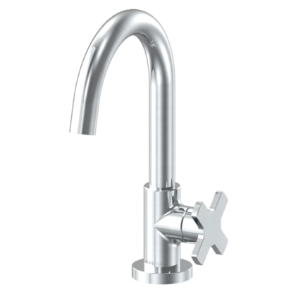 Torneira Para Lavatório De Mesa Bica Alta Nova Ella Cross Cromado Fabrimar DN15