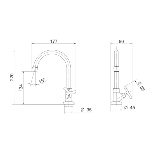 Torneira Para Lavatório De Mesa Bica Alta Nova Pertutti Cromada Docol - Imagem principal - 3b2db21f-105c-44ef-81ad-48838657d57f