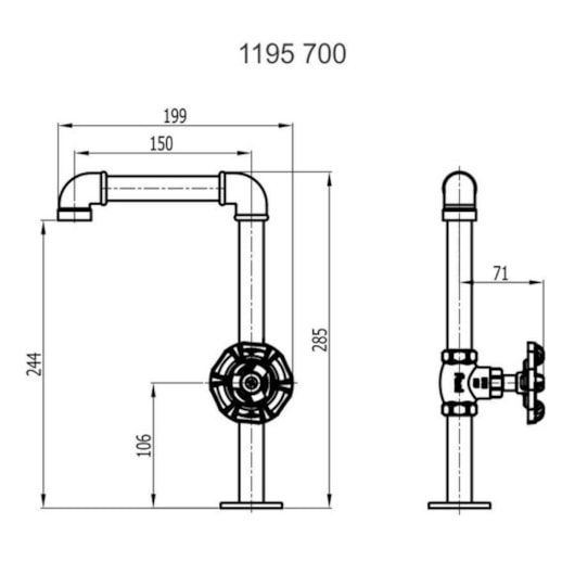 Torneira Para Lavatório De Mesa Bica Móvel Living Preto Fosco Fani - Imagem principal - adc0af54-917c-481e-9ed0-c3efb473d735