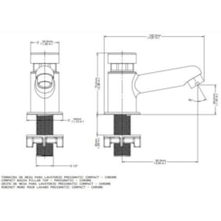 Torneira Para Lavatório De Mesa Com Ciclo Fixo Pressmatic Compact Bica Baixa Cromada Docol