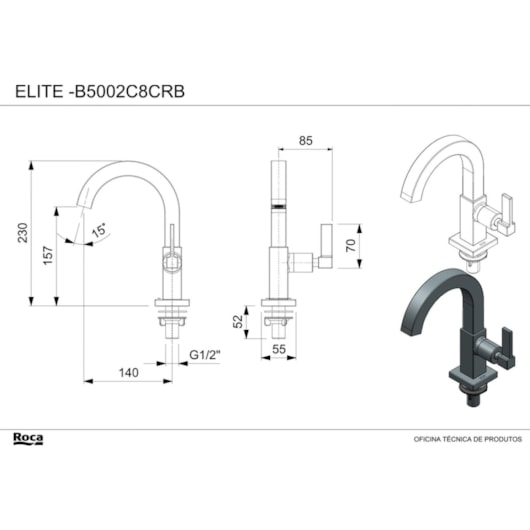 Torneira Para Lavatório De Mesa Elite Bica Alta Cromada Celite - Imagem principal - 045267fa-dbd2-4883-a94b-190d15d1f399