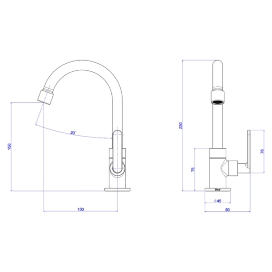 Torneira Para Lavatório De Mesa Flex Plus Bica Alta Cromado Deca - Imagem principal - 09906823-4ef4-4890-b9ea-f9295eb69105