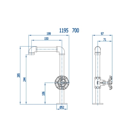 Torneira Para Lavatório De Mesa Living Bica Alta Bruto Fani - Imagem principal - 5ea4ef05-07c6-4801-9779-ac297a077ed2