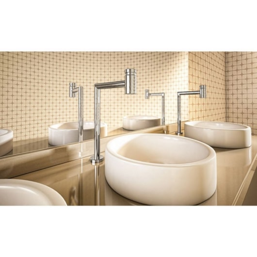 Torneira Para Lavatório De Mesa Loggica Matic Bica Alta 90° Cromada Docol - Imagem principal - 7c36ad1a-50c0-473a-a127-e2987610b62c