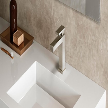 Torneira Para Lavatório De Mesa New Edge Bica Baixa Grafite Escovado Docol