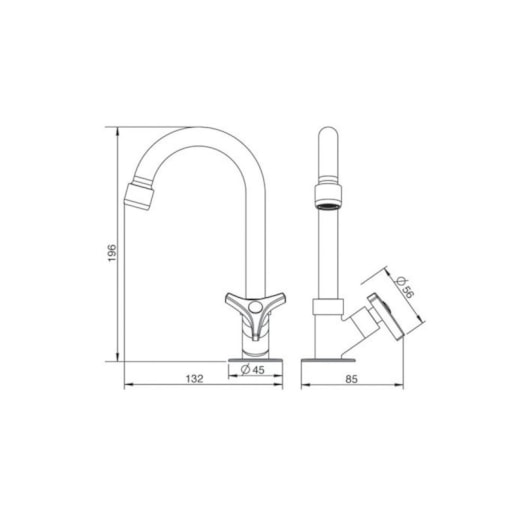 Torneira Para Lavatório De Mesa Way Bica Alta Cromada 1195 C30 Lorenzetti - Imagem principal - e07b066d-ab7e-4fe2-bd9a-2b2575ad657f