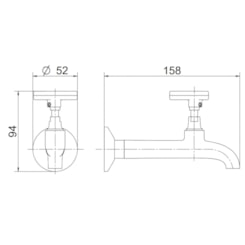 Torneira Para Tanque De Parede Trio Cromada Docol