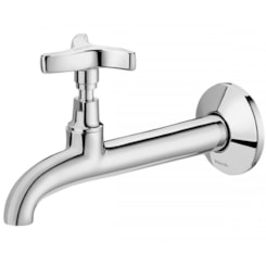 Torneira Para Tanque De Parede Trio Cromada Docol