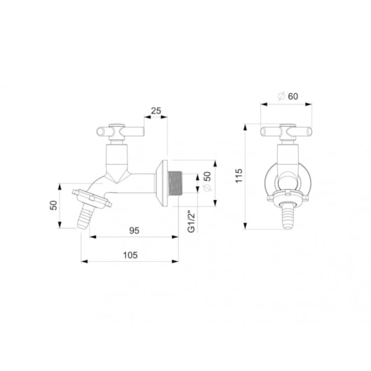 Torneira Para Tanque E Jardim De Parede One Cromada Celite - Imagem principal - 78982a7b-e456-43d0-9e5f-7cec09513d50