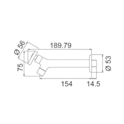 Torneira Para Tanque Longo De Parede Cromada 1160 C30 Lorenzetti