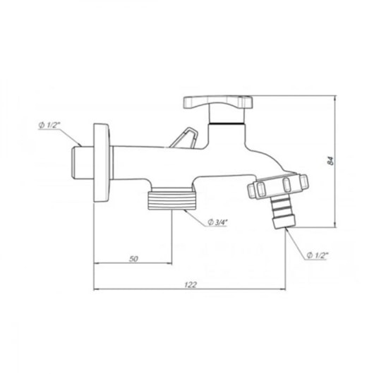 Torneira Para Tanque Maquina Nova Gyro Cromado Fabrimar - Imagem principal - 3f3ade10-4c7a-4e1c-b326-5ced443e7bb4