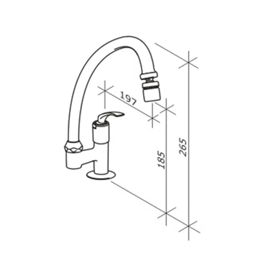 Torneira Saida Lateral De Mesa Para Cozinha Pratika  Cromado Fabrimar  - Imagem principal - bf25a01d-ea7c-4955-9c8e-7e01ccd23931