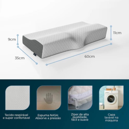 Travesseiro Cervical Nasa Coluna Relax Iwannasleep - Imagem principal - 6dd22ef3-e45e-4cae-b0c7-8c19534dcd38