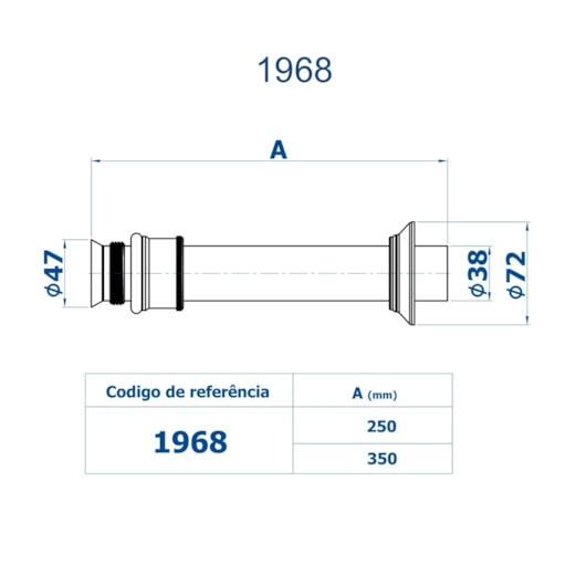Tubo De Ligação Ajustável 1968 35 Cm Cromado Fani - Imagem principal - ba361cf0-1059-485f-b7e6-2641086cb135