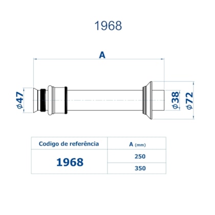 Tubo De Ligação Ajustável 1968 Champagne Fani 25Cm