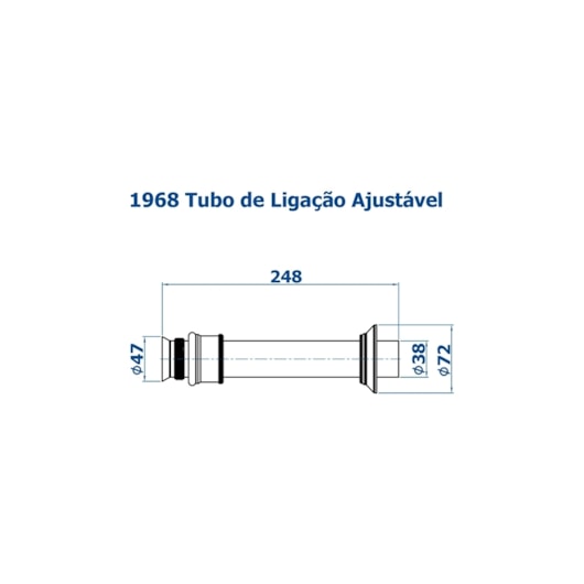 Tubo De Ligação Ajustável 25Cm DOro Vecchio Fani Metais - Imagem principal - 07bc7bda-c6ea-400f-9f86-aaed4a07c32f