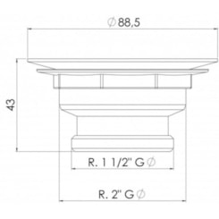 Válvula De Escoamento Para Cozinha 3.1/2 X1.1/2  Com Cesta Metal Roca