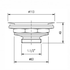 Válvula De Escoamento Para Cozinha 4.1/2 X1.1/2  Com Cesta Metal Roca