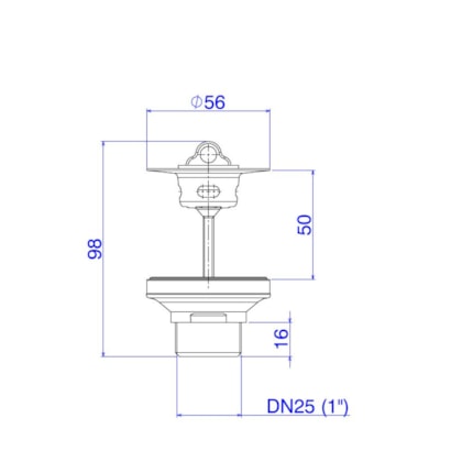 Válvula De Escoamento Para Lavatório, Cuba e Bidê 1 Deca