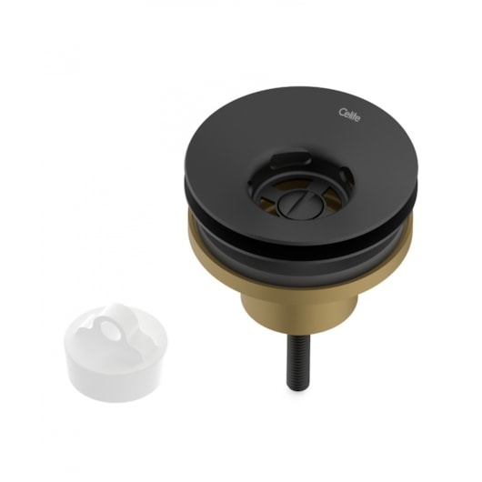 Válvula De Escoamento Universal Para Lavatório 7/8 Com Tampa Plástica Preto Mate Roca - Imagem principal - 7df08c49-2b93-4170-bd18-6fd20465575d