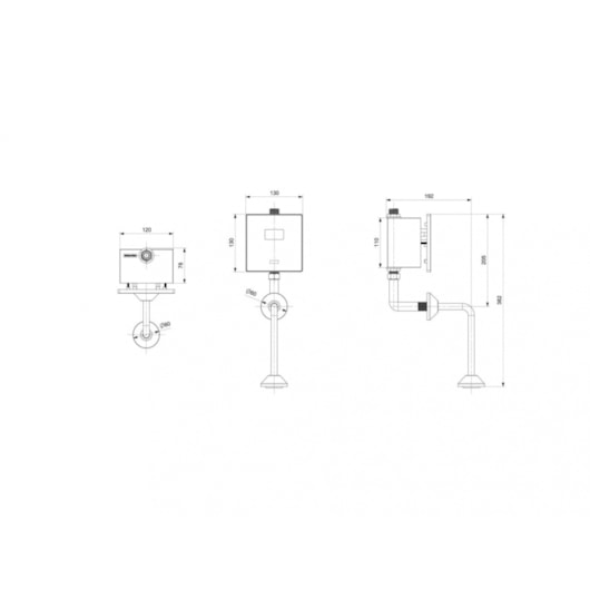 Válvula De Parede Para Mictório Embutida E-Eletronic Cromado Celite - Imagem principal - 22185e2c-7546-45e6-a8b1-fc329aface5b