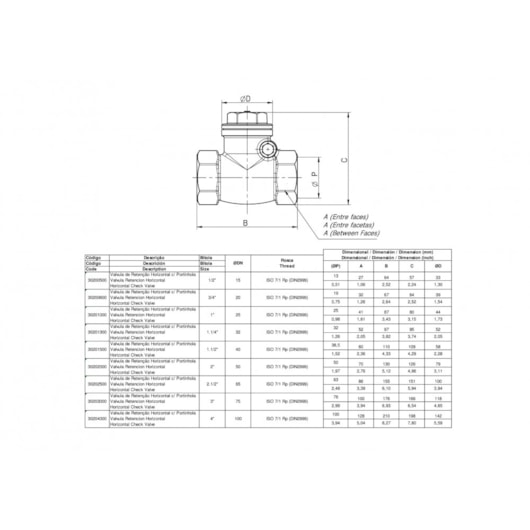 Válvula De Retenção Horizontal 1.1/2