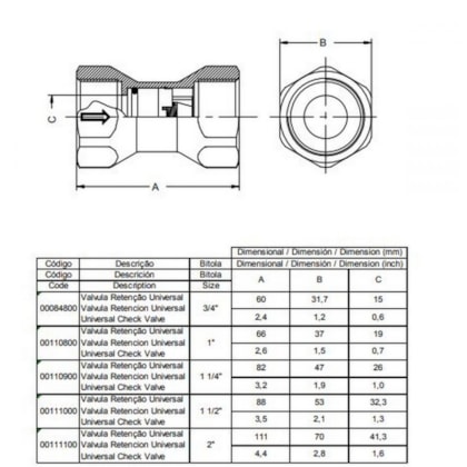 Válvula De Retenção Universal 1