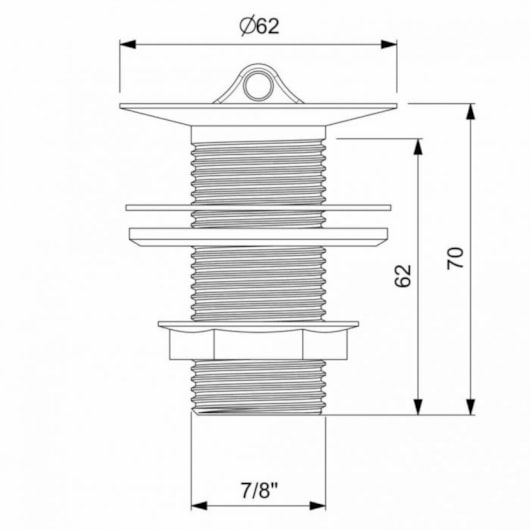 Válvula Para Lavatório Sem Ladrão Cromado Com Tampa Plástica Branco Celite 7/8 - Imagem principal - e61724b5-541a-4984-a947-4e5d314b483f