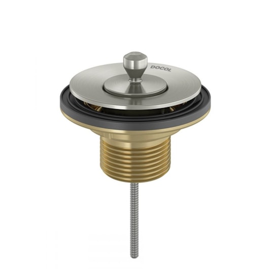 Válvula Para Lavatório Universal Com Tampa De Metal Níquel Escovado Docol - Imagem principal - 2d59f3b5-1848-4f10-a12c-34fba99bd829