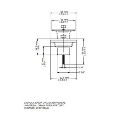Válvula Universal Arte Com Tampa De Metal 1