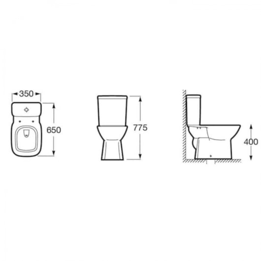 Vaso Para Caixa Acoplada Debba Classic Branco Roca - Imagem principal - 0b9afbbb-7ce0-45e7-b4b2-01db304fe7e4