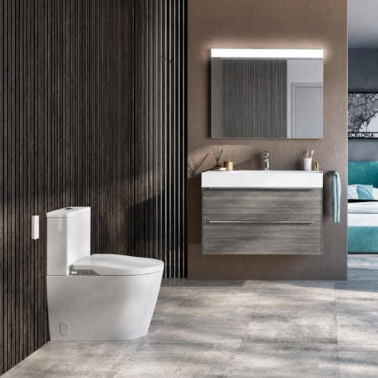 Vaso Sanitário Com Caixa Acoplada Assento Eletrônico E Saída Dual Rimless In-Wash Round Branco Roca 220v - Imagem principal - 801096e3-0577-4367-bba9-c91c65ea3fbd