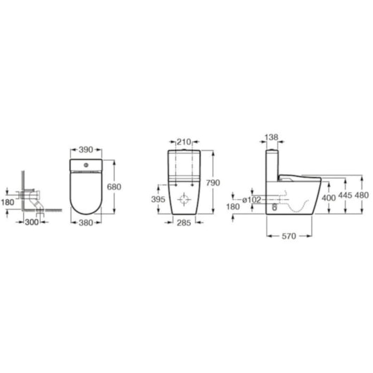 Vaso Sanitário Com Caixa Acoplada Assento Eletrônico E Saída Dual Rimless In-Wash Round Branco Roca 220v - Imagem principal - dcc69c3c-5269-48f9-8fef-3ec6b1d08b74