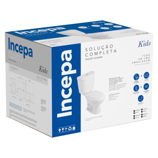 Vaso Sanitário Com Caixa Acoplada E Acessórios De Instalaçao In Kids Branco Incepa - Imagem principal - cf7e4c5c-d6df-4429-8ed5-8bb02e55bc80