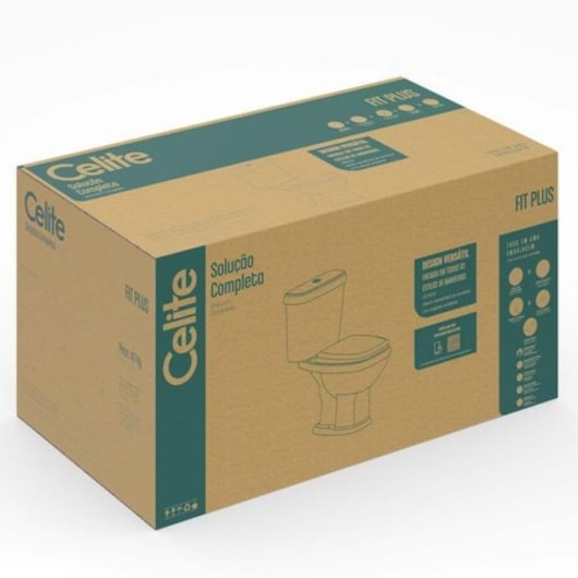 Vaso Sanitário Com Caixa Acoplada E Itens De Instalaçao Fit Plus Cinza Prata Celite - Imagem principal - 8de202ee-eb98-4798-902b-a526c64cfa47