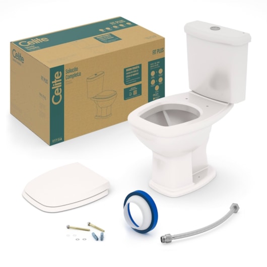 Vaso Sanitário Com Caixa Acoplada E Itens De Instalaçao Fit Plus Pergamon Celite - Imagem principal - 7eced890-6691-4ba5-8fff-56c8e90f9d1b