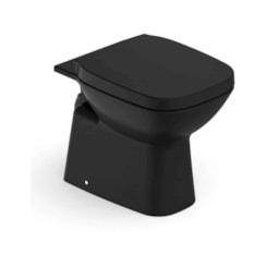 Vaso Sanitário Convencional Com Acessórios De Instalação E Assento Termofixo Debba Mate Black Roca