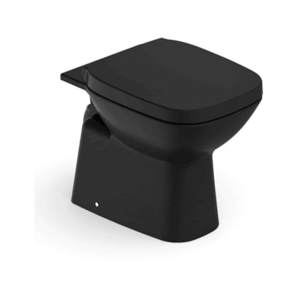 Vaso Sanitário Convencional Com Acessórios De Instalação E Assento Termofixo Debba Mate Black Roca