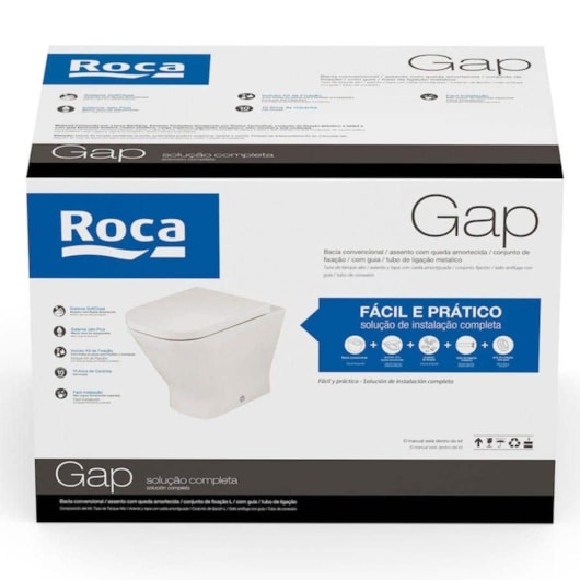 Vaso Sanitário  Convencional Com Acessórios De Instalação E Assento Termofixo Gap Br - Imagem principal - cc6668ae-b5fb-412b-8b44-e9b797977a55