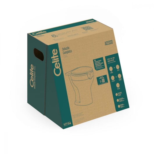Vaso Sanitário Convencional De Acessibilidade Assento E Acessórios De Instalação Acesso Branco Celite - Imagem principal - 6060e293-241d-4717-b64f-d44d75fd9de9