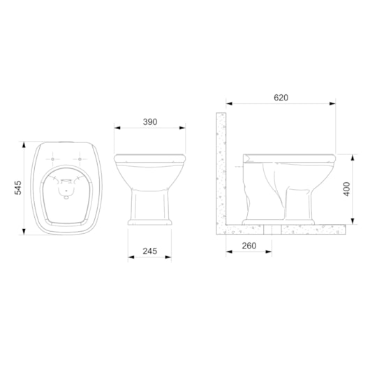 Vaso Sanitário Convencional Fit Plus Cinza Prata Celite - Imagem principal - 3eeba0ee-9dd7-4905-b1b8-f63a90fabfba