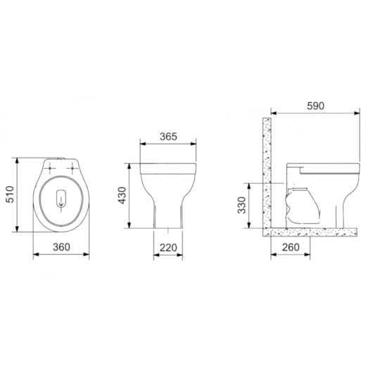 Vaso Sanitário De Acessibilidade Para Caixa Acoplada Com Abertura Frontal Acesso In Branco Incepa - Imagem principal - 51ec2a87-80a0-4c40-88cc-04b49cecc25e