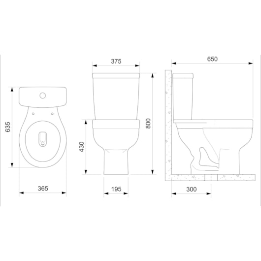 Vaso Sanitário De Acessibilidade Para Caixa Acoplada Sem Abertura Frontal Acesso Confort Celite - Imagem principal - 8c6087d4-dcf6-4078-af30-edefbabcffb4