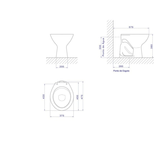 Vaso Sanitário Izy Cinza Real Deca - Imagem principal - 2b61ae36-318d-4b94-bad5-92bd42447d7d