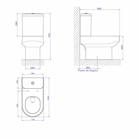 Vaso Sanitário Para Caixa Acoplada Carrara Ébano Deca - Imagem principal - 5e46907a-6538-4280-b63f-3d9bc84f79ad