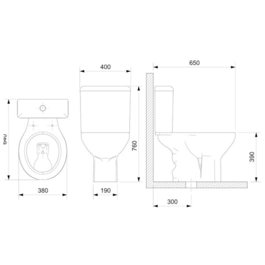 Vaso Sanitário Para Caixa Acoplada Cinza Prata Celite - Imagem principal - 95f9085d-25ef-43d5-8df7-2bf0d2c28007
