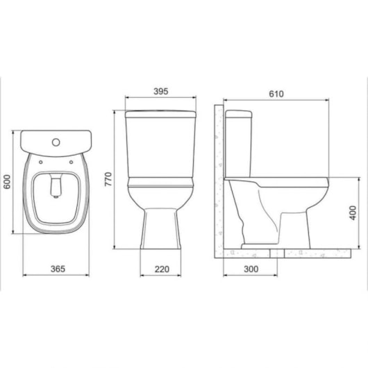 Vaso Sanitário Para Caixa Acoplada City Plus Cinza Prata Celite - Imagem principal - efc1a947-8432-4296-859c-b91e42b4dcee